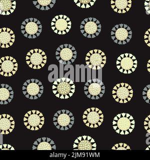 Artistic ornamental vector floral seamless pattern design of colorful mandalas. Artistic batik repeat texture background for printing and textile Stock Vector