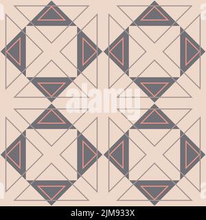 Geometry triangle shape seamless pattern pink gray color Stock Vector