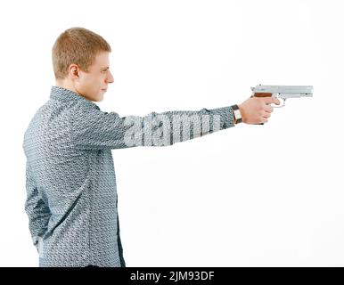 Man with a gun Stock Photo