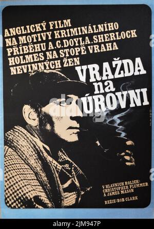 Czech Poster for CHRISTOPHER PLUMMER as Sherlock Holmes and JAMES MASON as Dr. Watson in MURDER BY DECREE 1979 director BOB CLARK based on characters created by Sir Arthur Conan Doyle CFDC / Famous Players / Highlight / Murder By Decree Productions Stock Photo