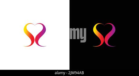 Modern and luxury love logo design Stock Vector