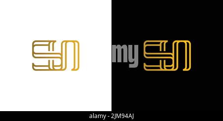 Modern and elegant letter SN initials logo design Stock Vector