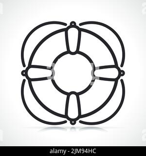 life buoy or lifesaver thin line icon Stock Vector