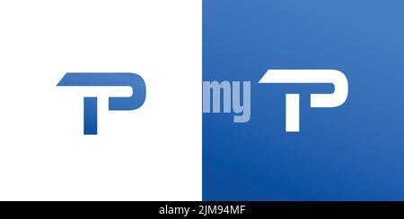 Modern and unique TP letter initial logo design Stock Vector