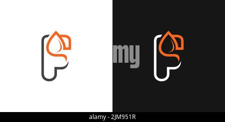 Modern and professional f drop logo design Stock Vector