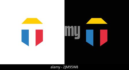 Bold and colorful initial letter T logo design Stock Vector