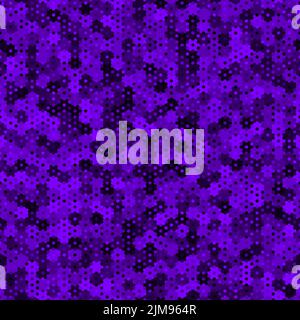 Purple pattern of hexagons and squares. Violet and black gradient colors Stock Vector