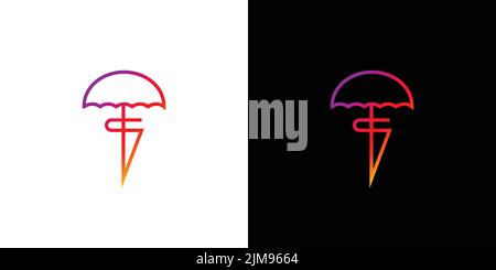Modern and attractive letter S initials umbrella logo design Stock Vector