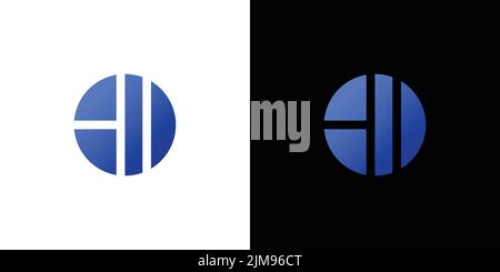 Modern and simple HI letter initials logo abstract design Stock Vector