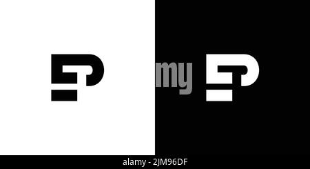 Modern and unique EP letter initials logo design Stock Vector