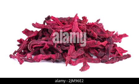 Dry beetroot isolated on the white background. Chopped dried beet Stock Photo
