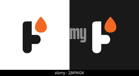 Modern and professional f drop logo design 03 Stock Vector
