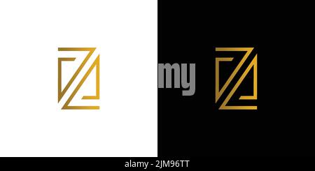 Modern and professional ZN initials logo design Stock Vector