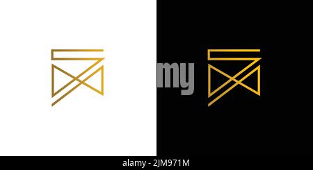 Modern and sophisticated SM initials logo design Stock Vector