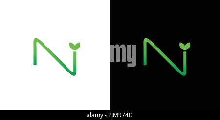 Natural and professional letter N initials logo design Stock Vector