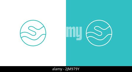 Unique and modern wavy initial letter S logo design Stock Vector