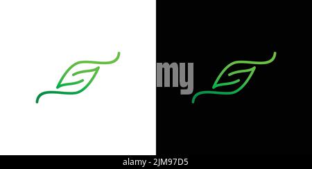 Unique and natural letter S initial leaf logo design Stock Vector