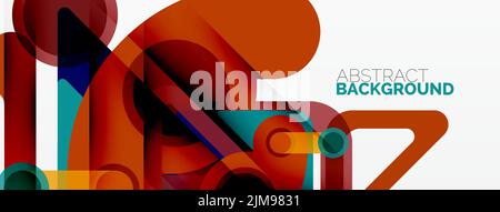 Geometric primitives. Lines, circles abstract background Stock Vector