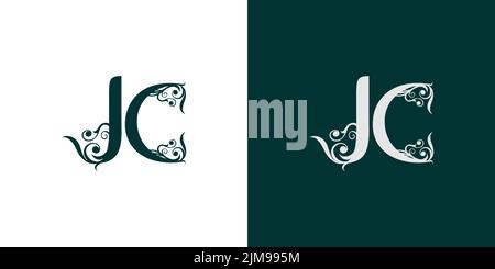 Modern and luxurious JC letter initials logo design Stock Vector