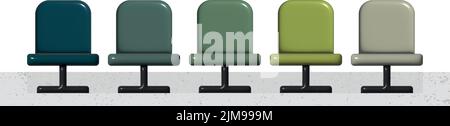 Multicolored realistic chairs in a football stadium Stock Vector