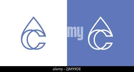 Modern and professional letter C drop water logo design Stock Vector