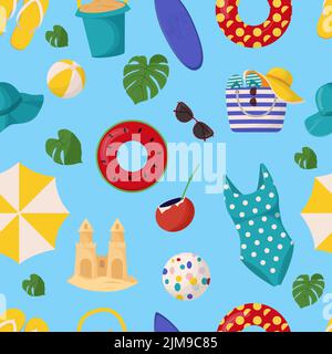 summer holiday design with sunglasses flip flops ball and starfish ...