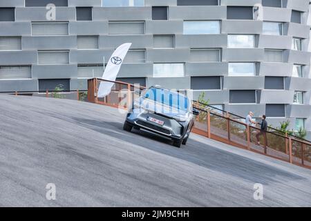Toyota car testing at Copenhill in Copenhagen, Denmark Stock Photo