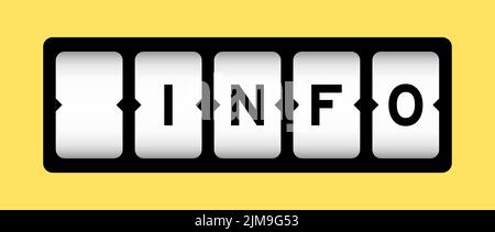 Black color in word info on slot banner with yellow color background Stock Vector