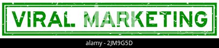 Grunge green viral marketing word sqaure rubber seal stamp on white background Stock Vector