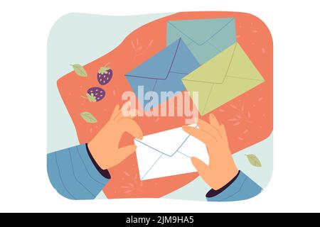 With envelope glue the stick above character table Stock Vector Image & Art  - Alamy