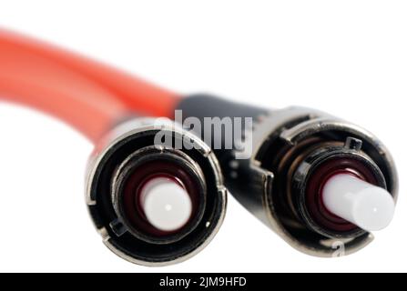 Two fiber optic connectors Stock Photo