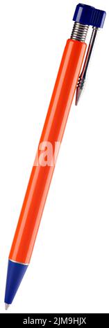 Decorative red ball-point pen isolated on white Stock Photo