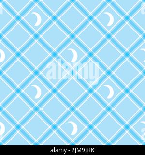 Seamless wallpaper. Blue checkered background. Tablecloth Stock Photo