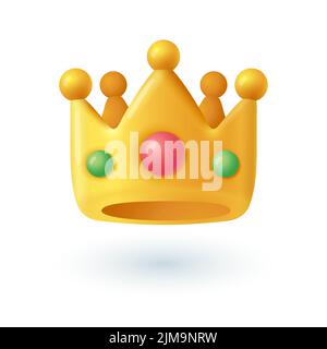 Gold crown with jewels 3D icon Stock Vector Image & Art - Alamy