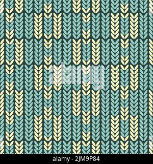 Seamless knitted pattern. Vector wool texture. Stock Vector
