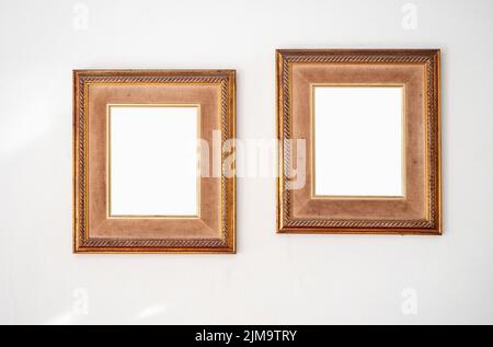 Empty Photo Frames isolated on white background, Empty framing for your design Stock Photo