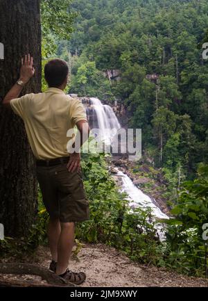 Whitewater Falls in Jocassee Gorge North Carolina Stock Photo