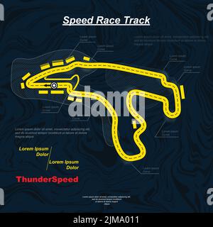 Yellow and blue race track background Stock Vector