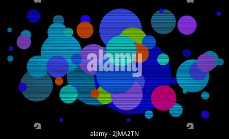 pink blue neon lines circles bubbles, geometric shapes, virtual space, ultraviolet light, 80s style, retro disco abstract background Stock Vector