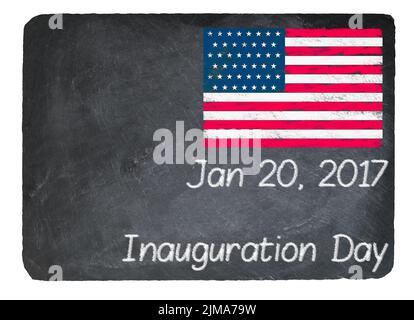Inauguration Day concept using chalk on slate blackboard Stock Photo
