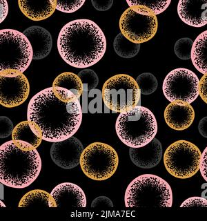 Circles pattern. Seamless geometric abstract vector background with bubbles. Stock Vector