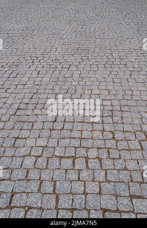 Gray granite cobblestone road pavement. Background photo texture Stock ...