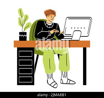 Working at home concept Stock Vector