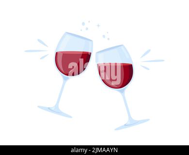 Red Wine Glasses Clink. Cheers Wineglasses. PNG Illustration. 23974924 PNG