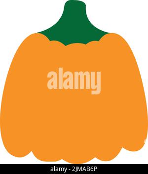 Orange pumpkin symbol of Halloween holiday. Isolate. Flat vector color icon for apps, websites and print Stock Vector