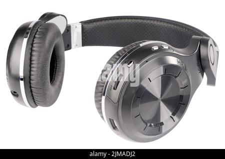 Wireless stereo headphones isolated on the white background Stock Photo
