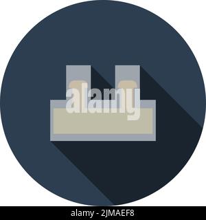 Electrical Connection Terminal Icon. Flat Circle Stencil Design With Long Shadow. Vector Illustration. Stock Vector