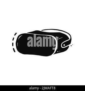 Vr glasses hand drawn doodle element. Sketch line style vr helmet. Vector illustration isolated. Stock Vector