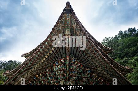 Chungcheongbuk-do, South Korea - August 29, 2016: Guinsa temple in Sobaek Mountains, South Korea Stock Photo