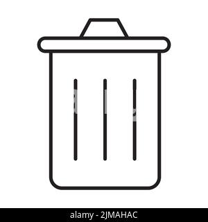 trash can icon vector for graphic design, logo, website, social media, mobile app, UI illustration Stock Vector